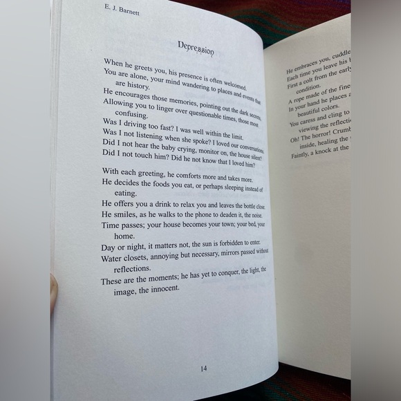 Kaleidoscope Signed Copy Hatdback Book by E.J. Barnett. Like New! Poems. - Picture 6 of 7